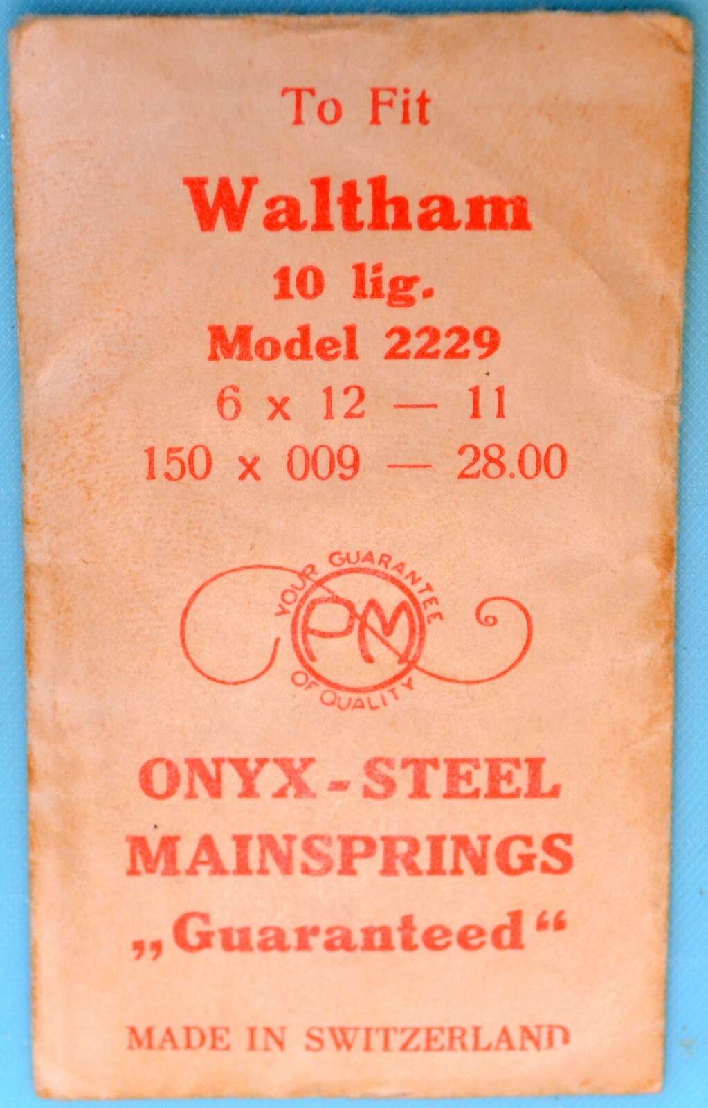 Waltham Wrist Watch Mainsprings
