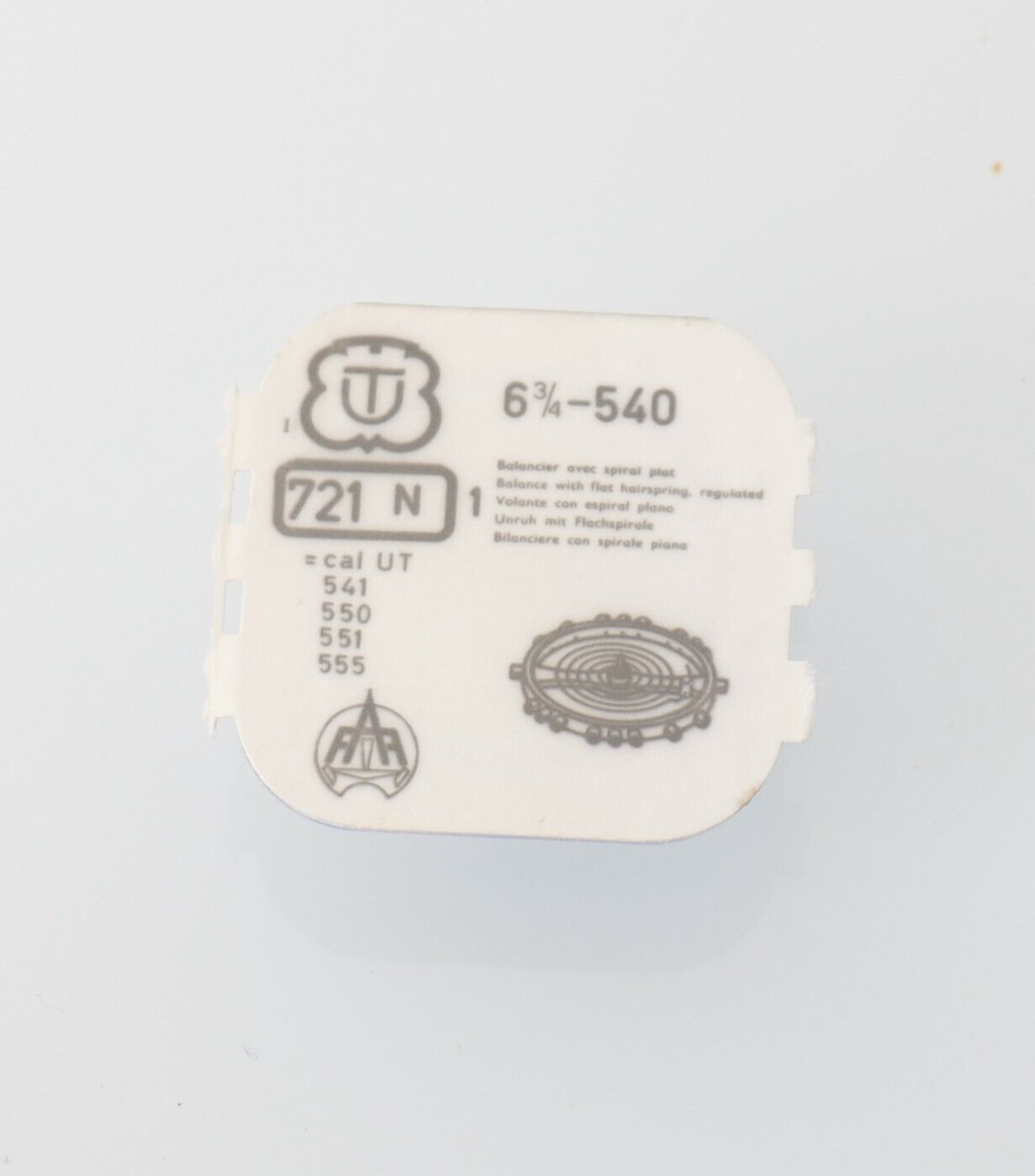 Unitas UT 540 Watch Balance Complete Part New Old Stock Watchmaker (C17D23)