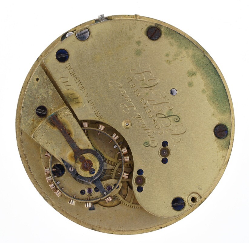 WRIGHT & CRAIGHEAD ENGLISH LEVER POCKET WATCH MOVEMENT SPARES OR REPAIRS AB139
