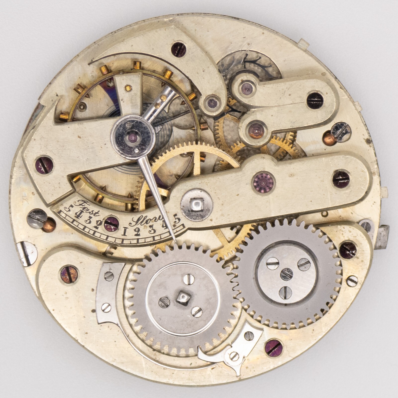 Unsigned 36.6 x 9.2 mm Key Wind / Set Antique Pocket Watch Movement, Nice Dial