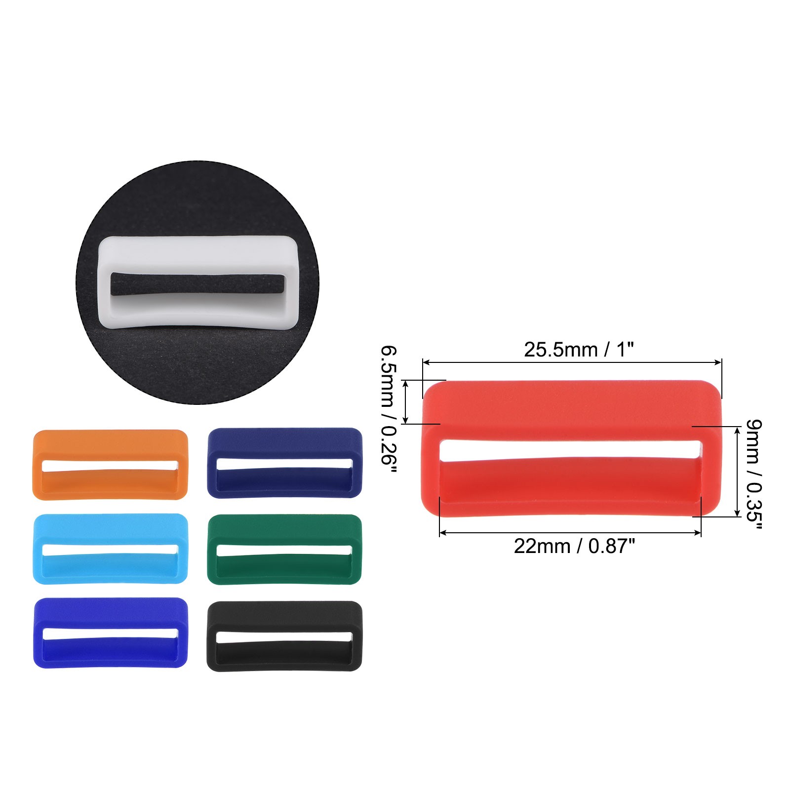 Watch Band Strap Watch Retainers for 22mm Width Watch Band Mix Color 8Pcs