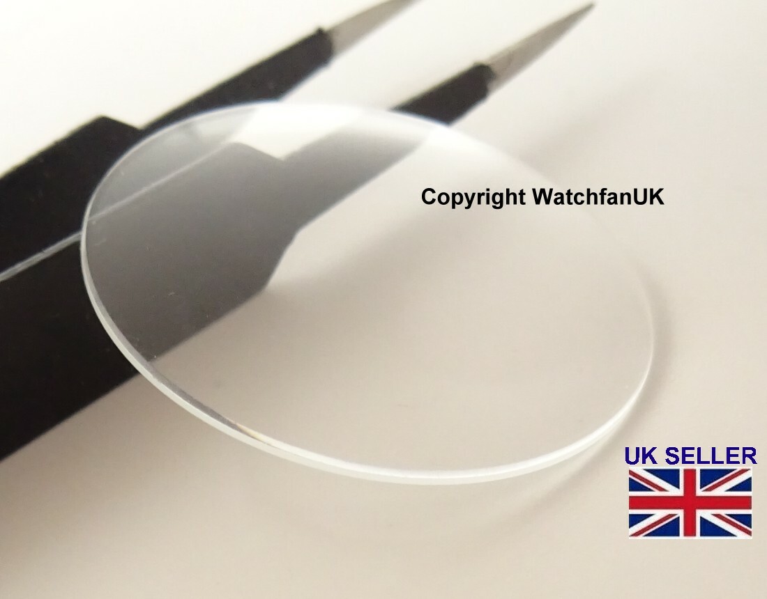 Watch Glass Mineral Crystal Double Domed Round – 0.8mm Dia range 17 mm to 34mm