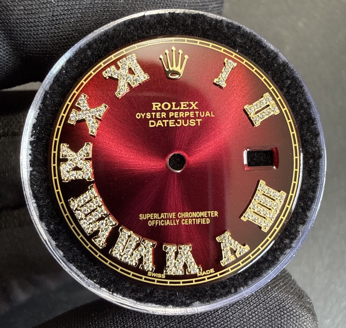 Rolex Quickset DateJust 36 Custom Red Vignette Dial For Ref. 16233 16013 116233