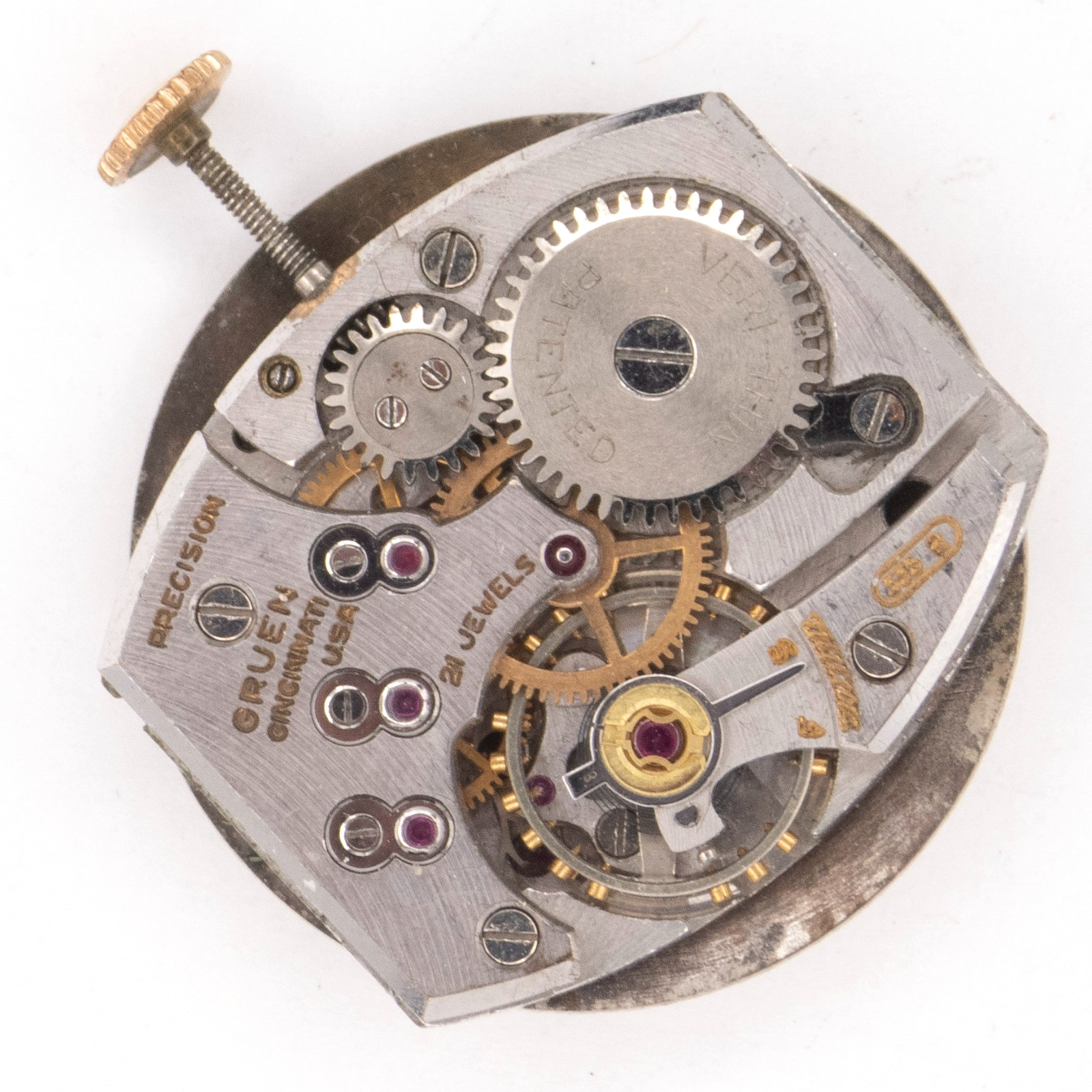 Vintage Gruen Caliber 335R 21-Jewel Wristwatch Movement