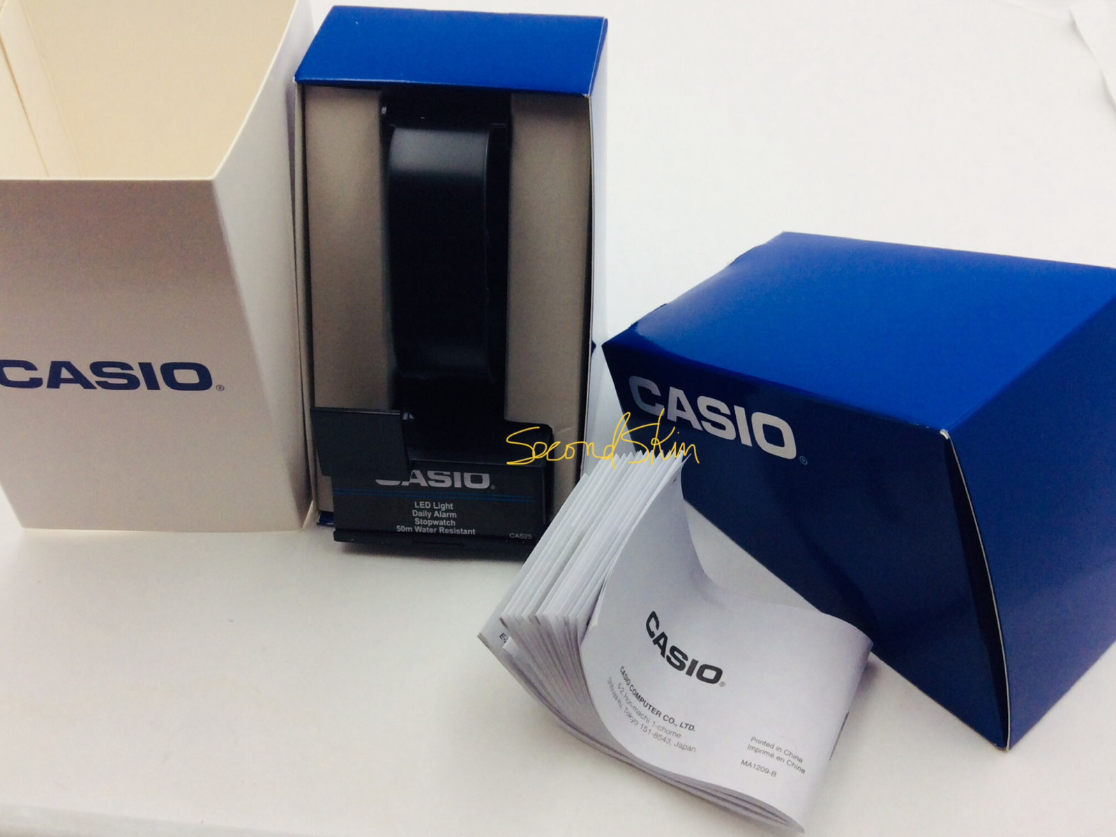 Lot 50 New Casio Display Watch Box-Blue Gift Box Watch Cradle Inst.Manul BOX