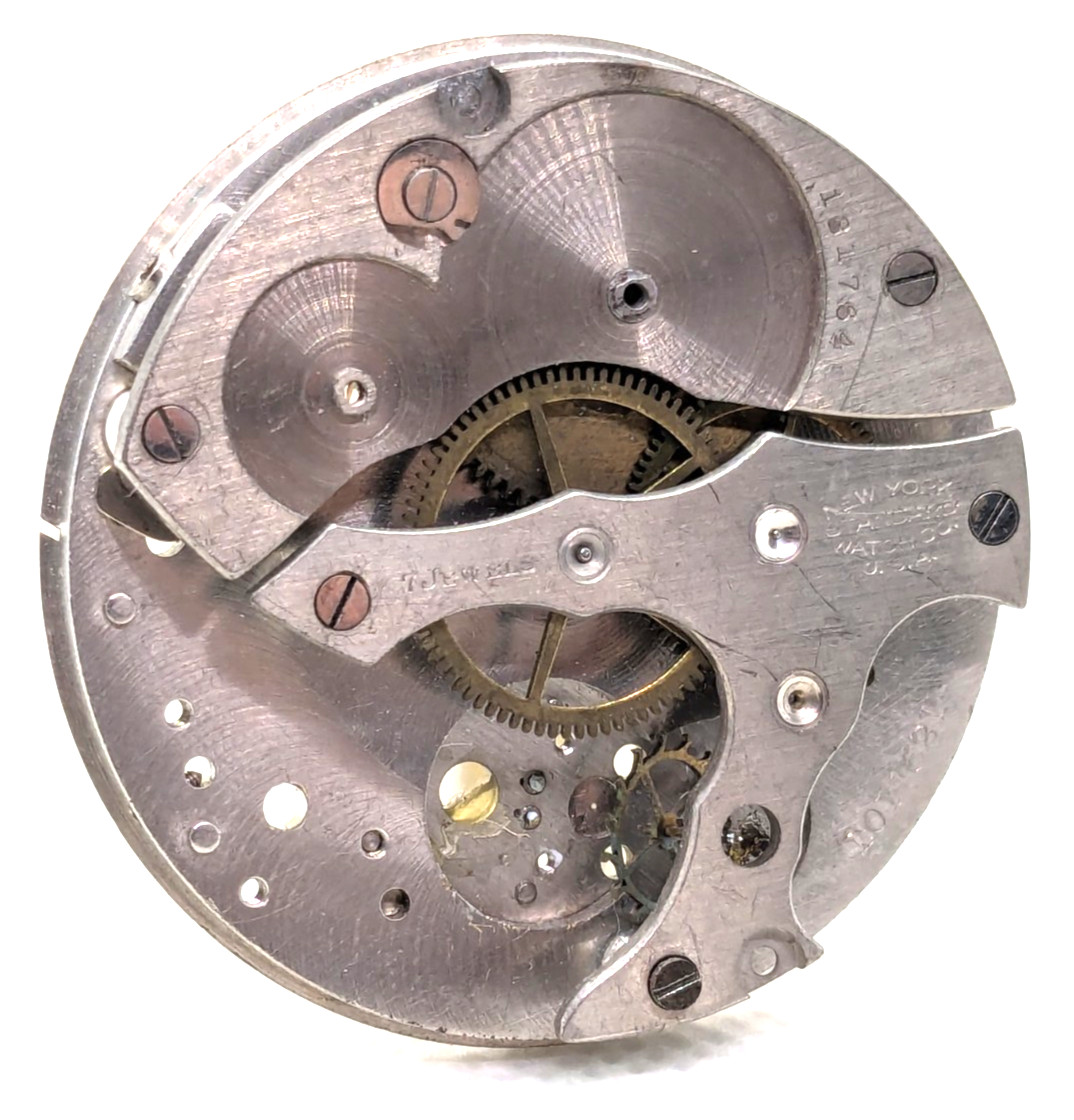 Pocket Watch Movement NY Standard Watch Co 1011621 43mm For Parts Crafts Jewelry