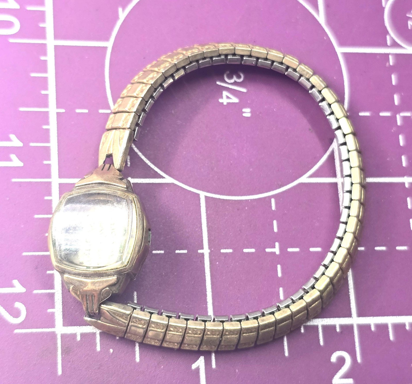 Bulovia 10k rolled gold plate watch case with spiedel expanding band NO WATCH