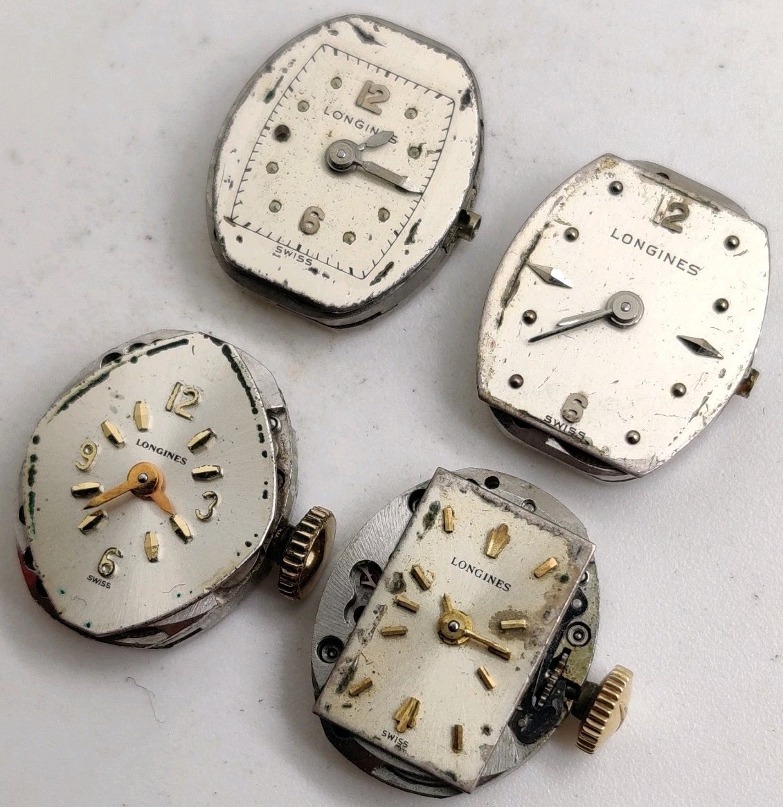 Lot Of 4 Longines Cal. 410 4LL movements Run For Repair