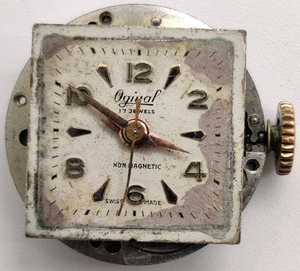 Vintage Ogival AS 1240 17 jewel Center Seconds watch movement For Repair