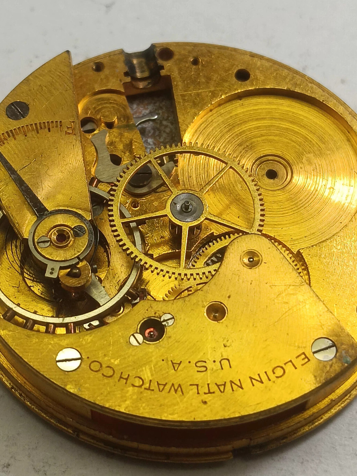 Elgin WW2 Military Black Dial watch movement