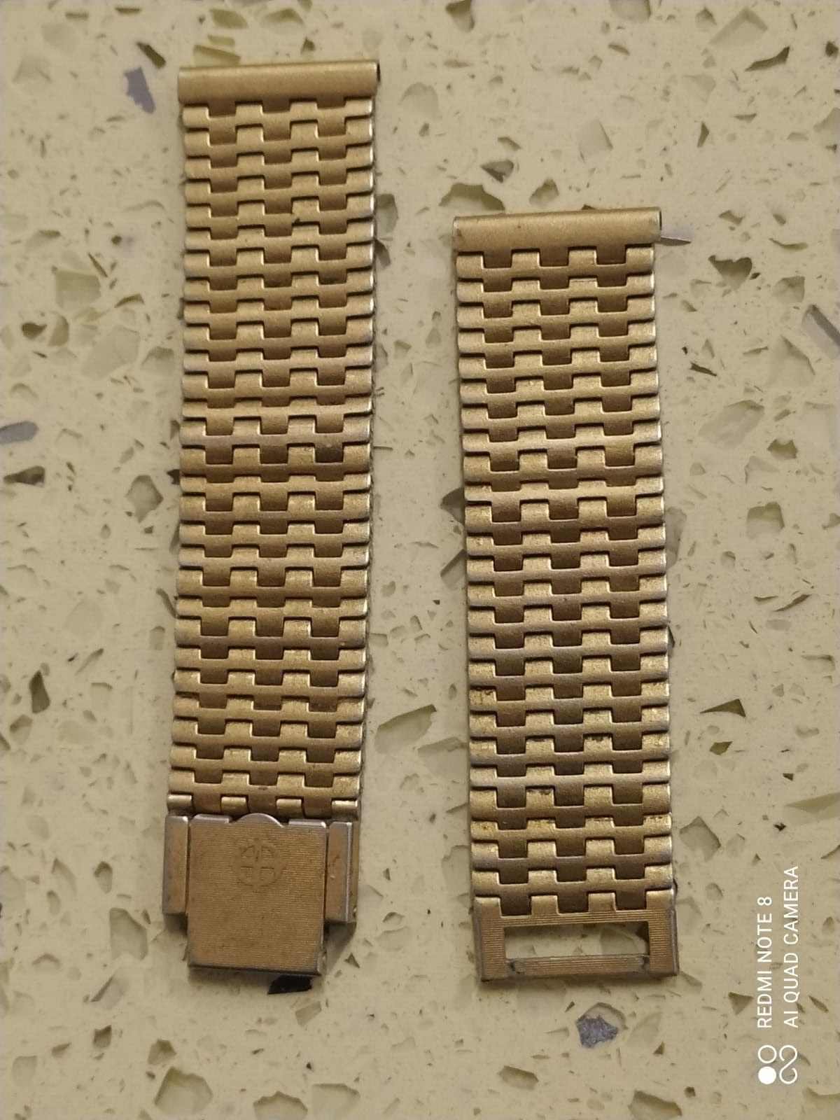 VINTAGE ZODIAC Bracelet Gold Playetd NSA Inox Patent 434.845 Watch 18mm Used