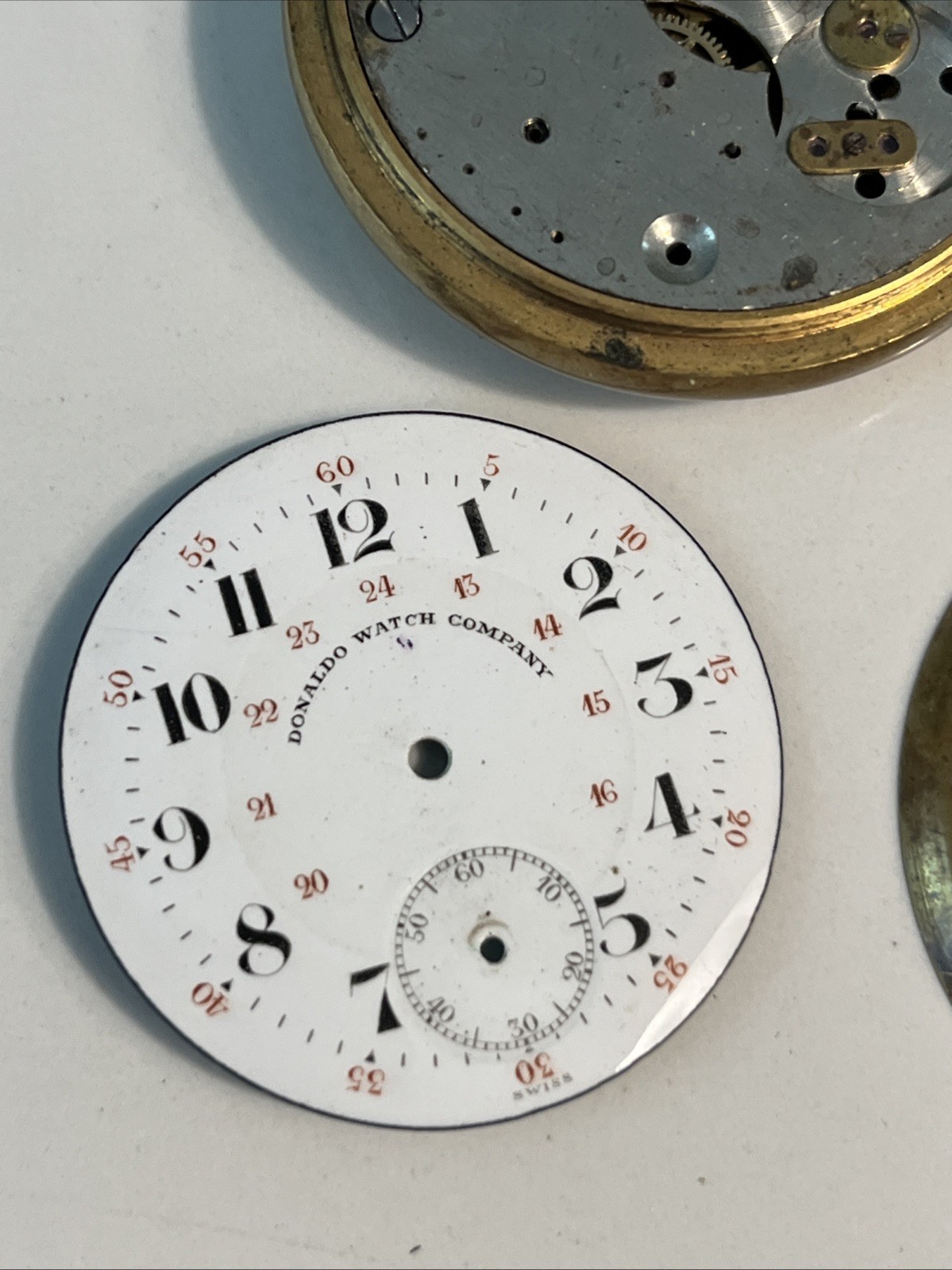 Vintage Donaldo Pocket Watch Swiss Eaton’s Canadian 24H Dial Parts Repair