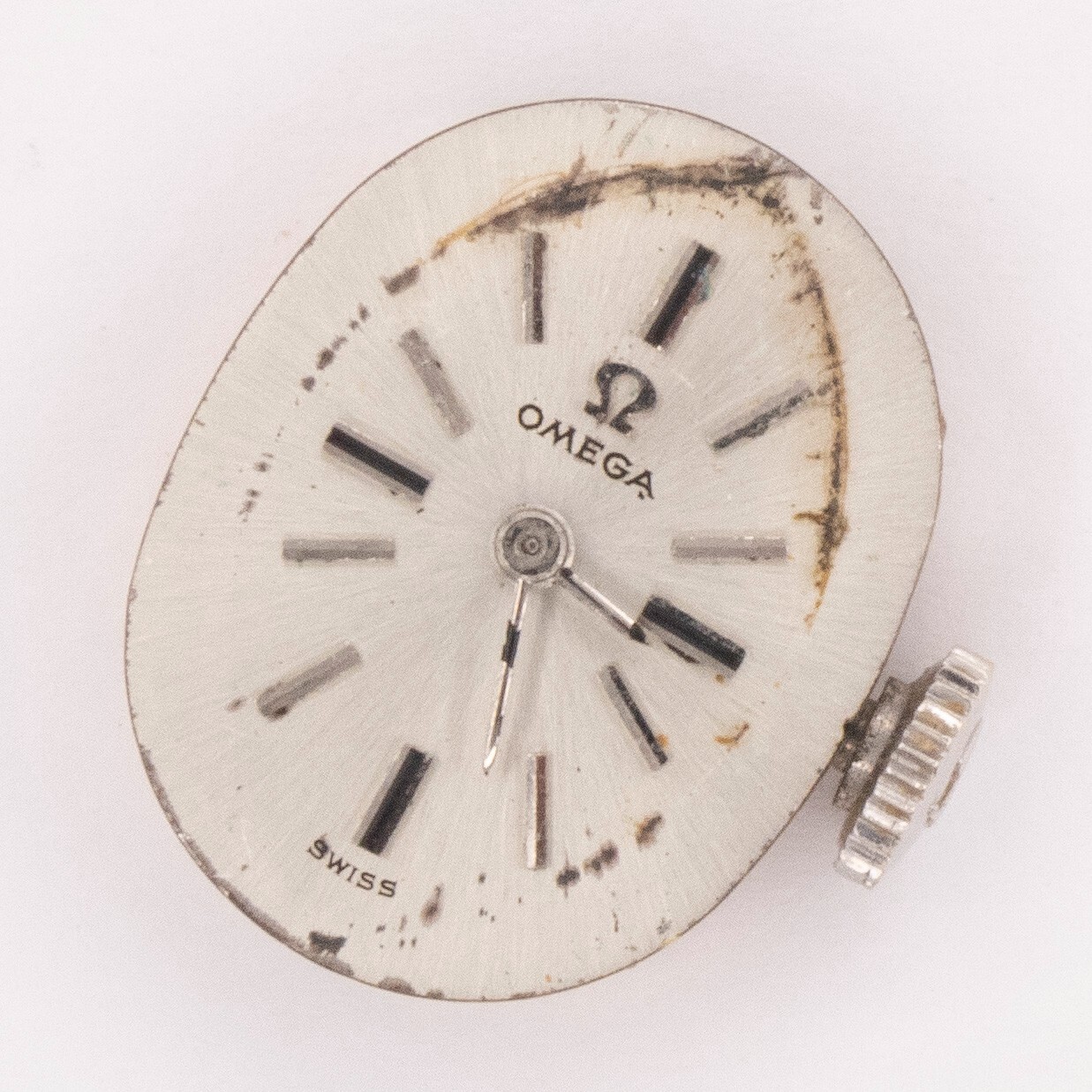 Vintage Omega Caliber 483 17-Jewel 2-Adjustment Wristwatch Movement, Keeps Time