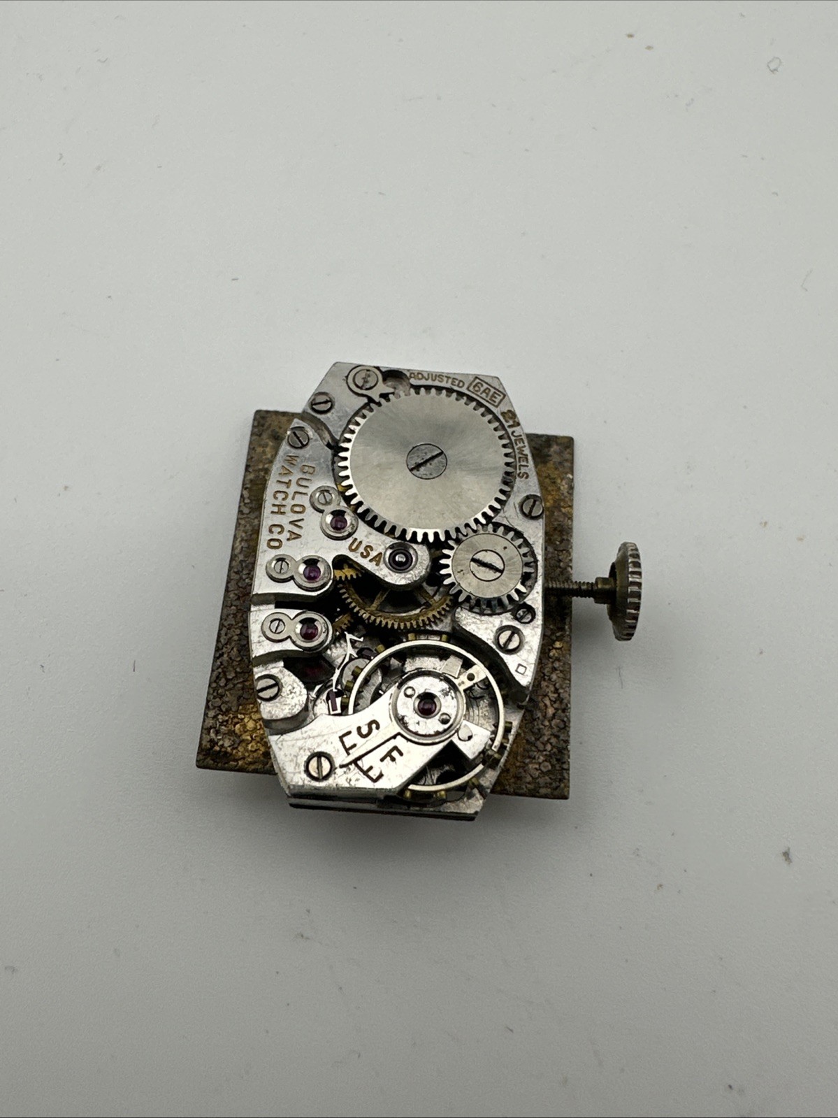 Vintage Bulova Deco Mechanical Wristwatch Movement 6 AE – Good Balance Wheel