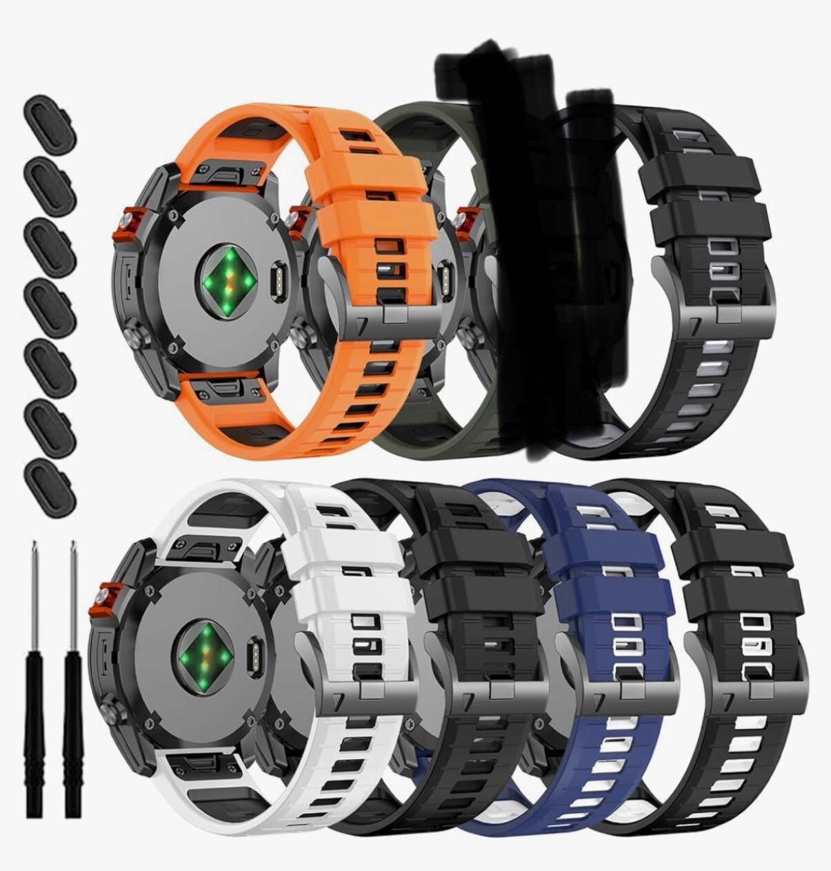 26 Mm Quick Fit Fenix 5x-8, Amoled Pack Of 6 Watch Bands