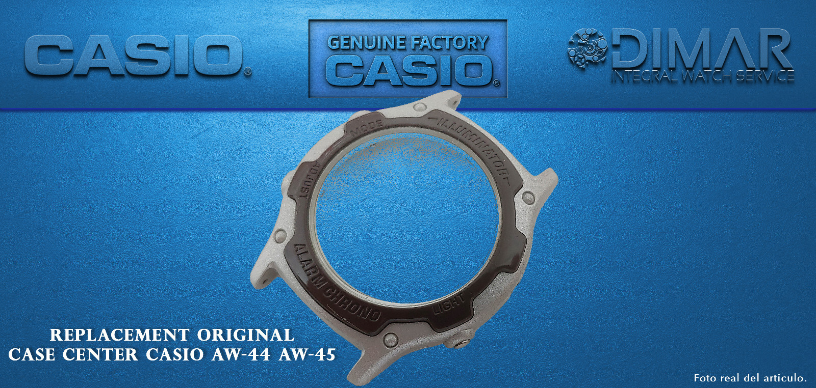 Vintage Replacement Case Center For Casio AW-44/AW-45 NOS Gray Resin Case