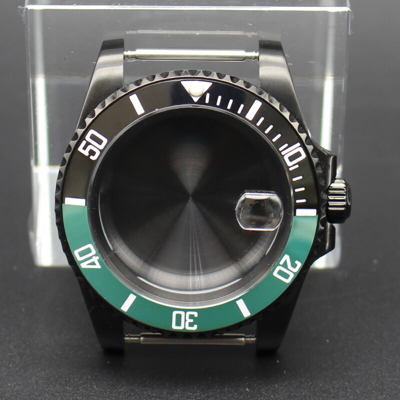 40mm Watch Cases Parts Stainless Steel Ceramic Bezel Fit Nh35 Eta 2824 Movement
