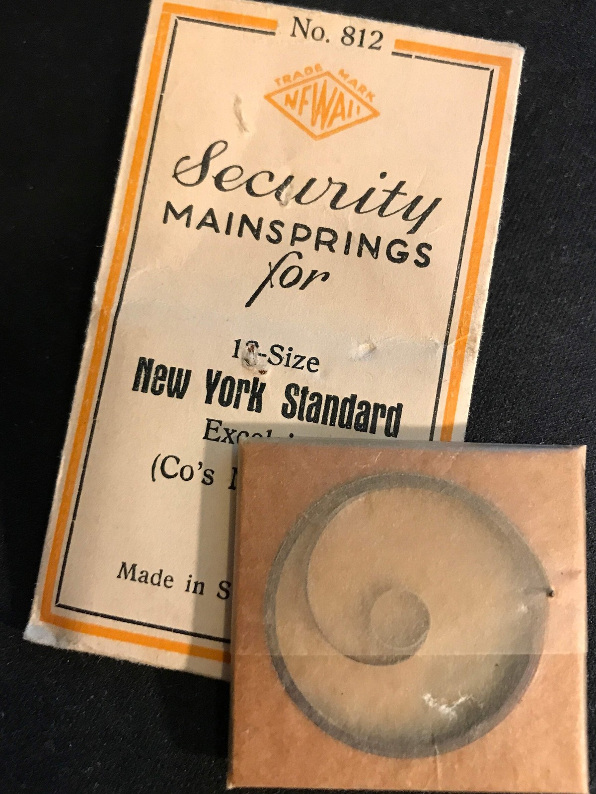 Newall Security Mainspring #812 for NY Standard 12s No. 4144 – Steel
