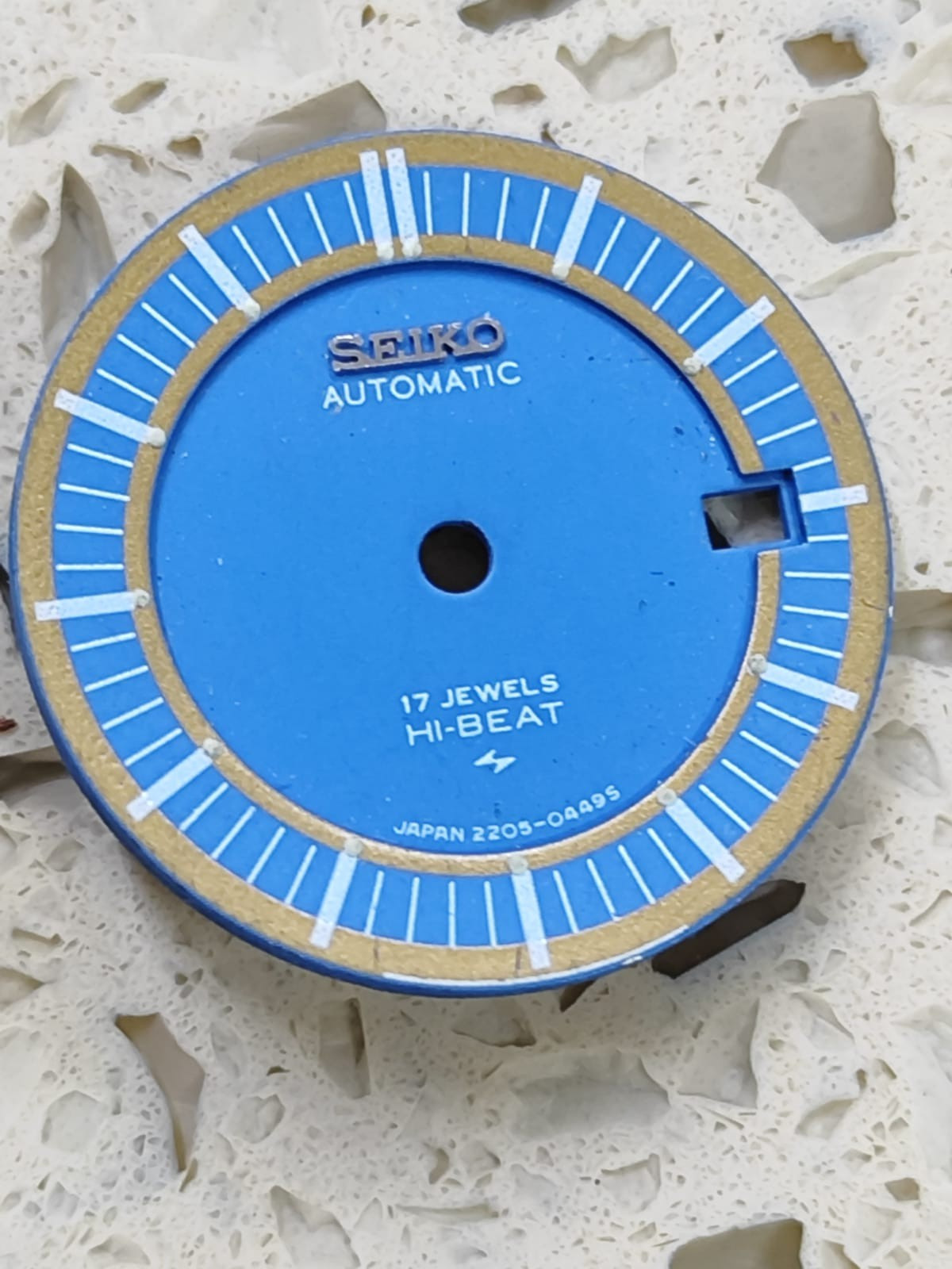 ORIGINAL Vintage Seiko 2205-0340 HI-BEAT Part Blue Dial NOS