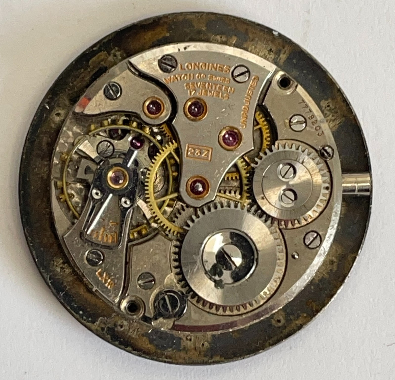 Vintage Longines Movement 23Z Manual Wind 17J NOT working (For Parts)