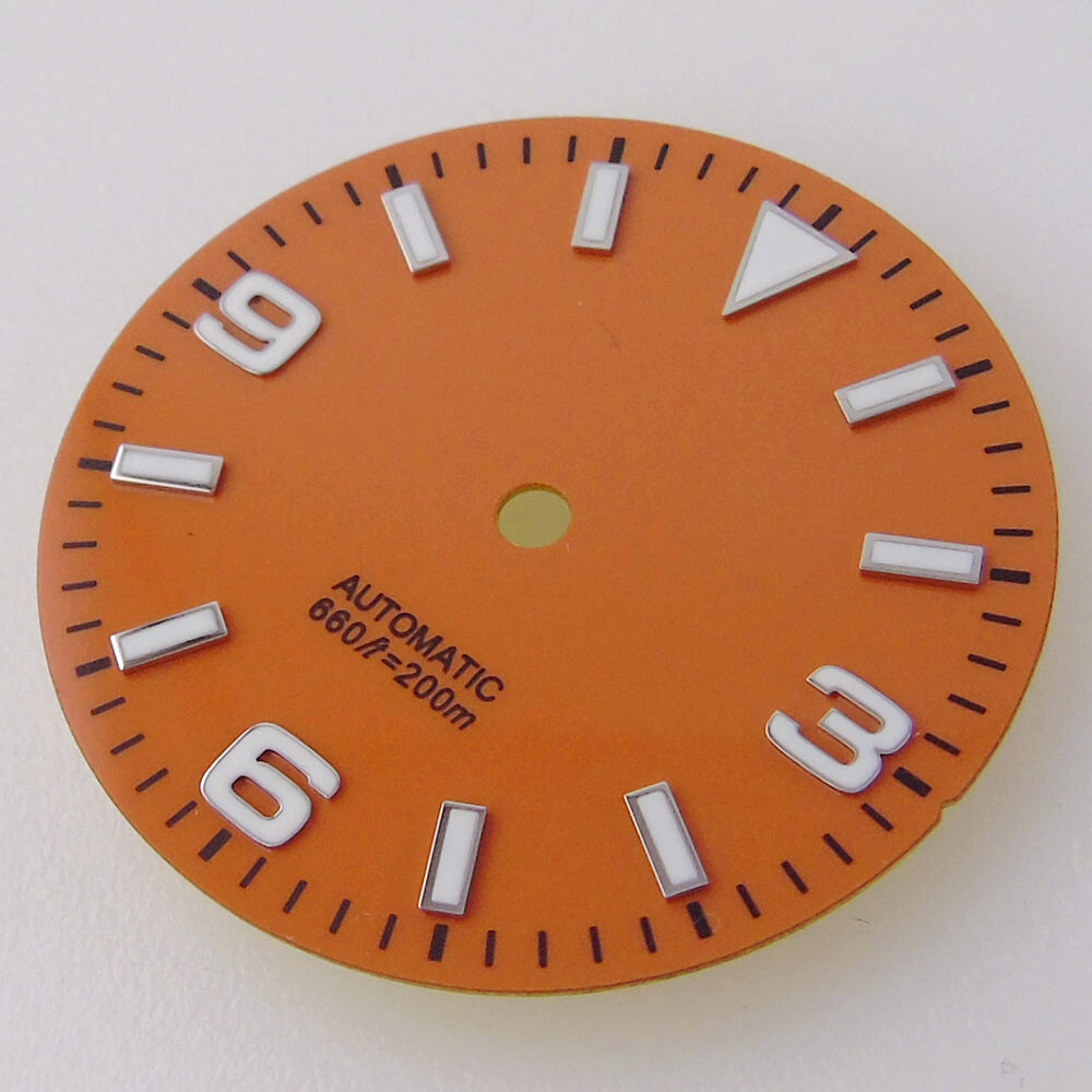 29mm Orange Blue Black Dial Fit Japan NH35A NH36A ETA 2824 2836 8215 mens watch
