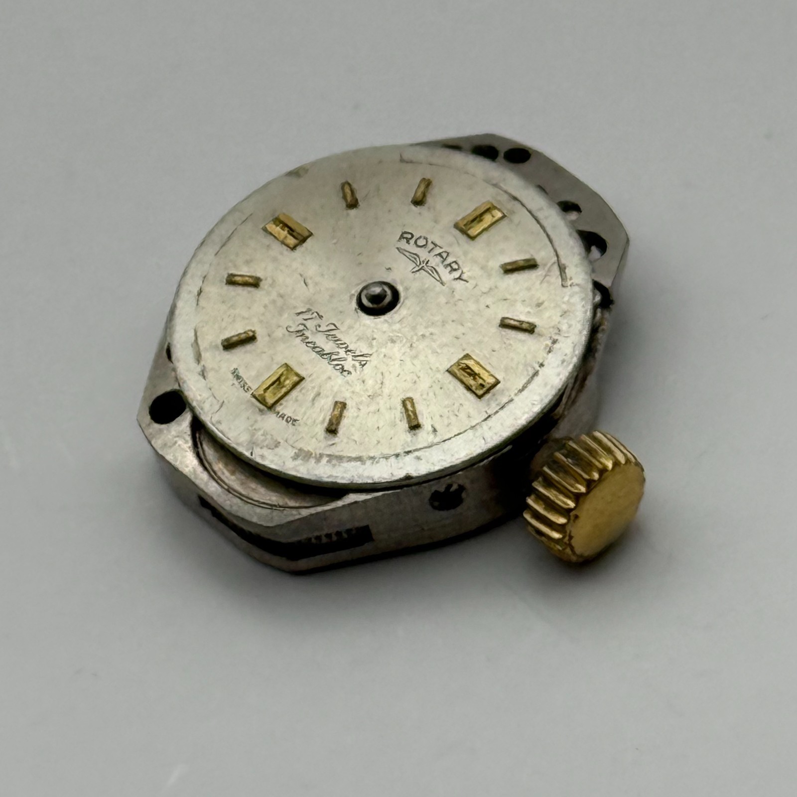 FHF 609 Watch Movement Rotary 17 Jewels Swiss Manual Wind Parts Repair 15.3mm