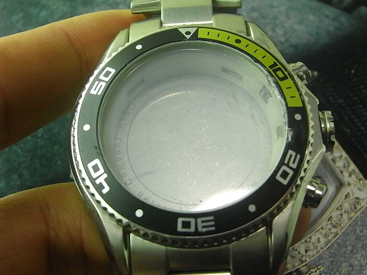 Defective NOS 40MM ESQ BY MOVADO DIVER CASE WITH 22MM SS WATCH BAND BRACELET