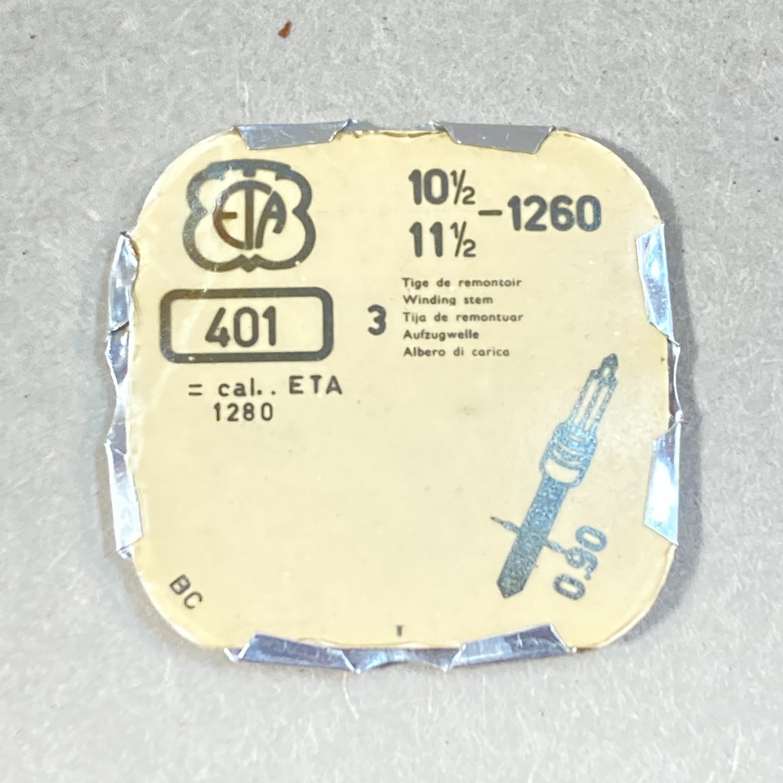 Vintage ETA 401 Winding Stem 10-1/2 11-1/2 1260 Replacement Parts