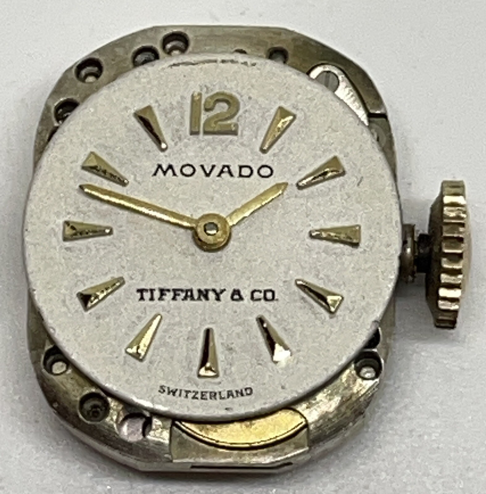 MOVADO MOVEMENT /Tiffany Dial / 17 Jewels Swiss 2 Positions Runs
