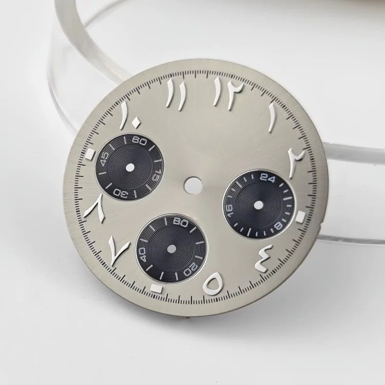 VK63 Chronograph Watch Dial Blue Multi Function Luminous Face Quartz Mod Parts