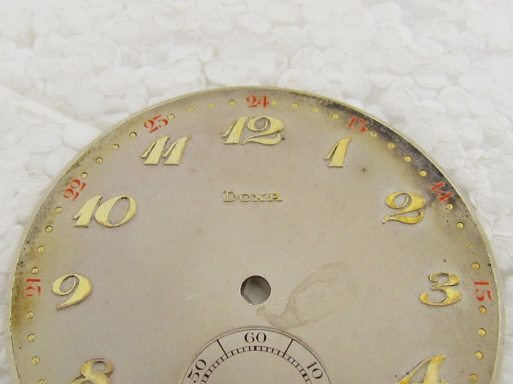 Doxa Antique Swiss Pocket Watch Original Art Deco metal Dial Watch-face 44 mm