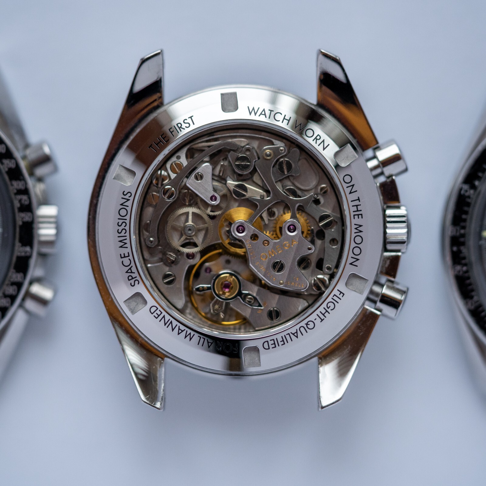 Spiralwinder Engraved Sapphire Exhibition Caseback for the Omega Speedmaster