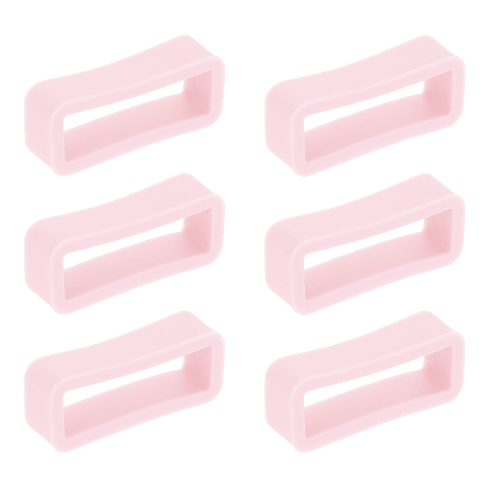 6pcs 18mm Pink Watch Band Loop Silicone Watch Strap Retainer Loop for Watch
