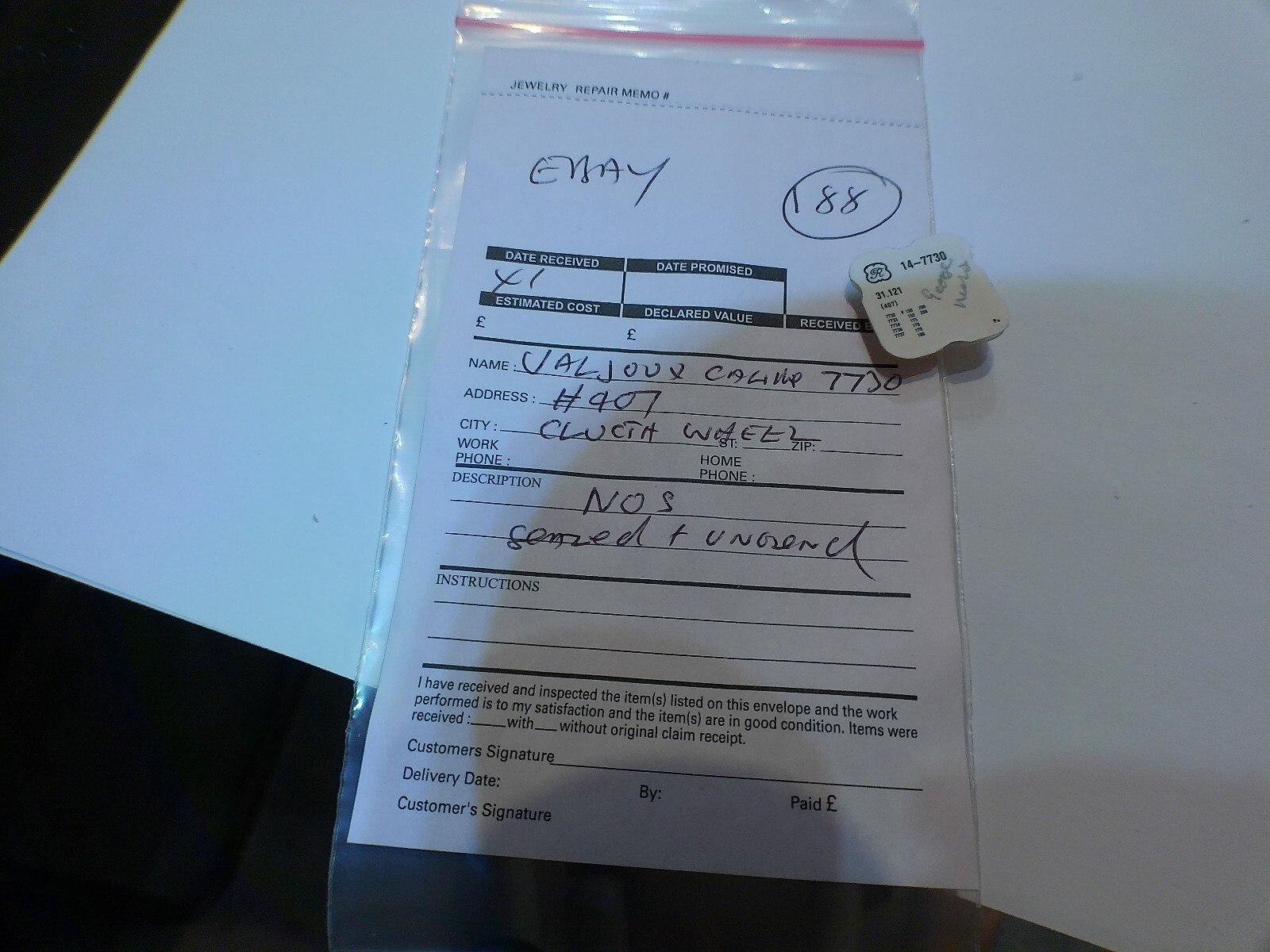 Genuine valjoux, calibre 7730 , clutch wheel, part 407, NOS