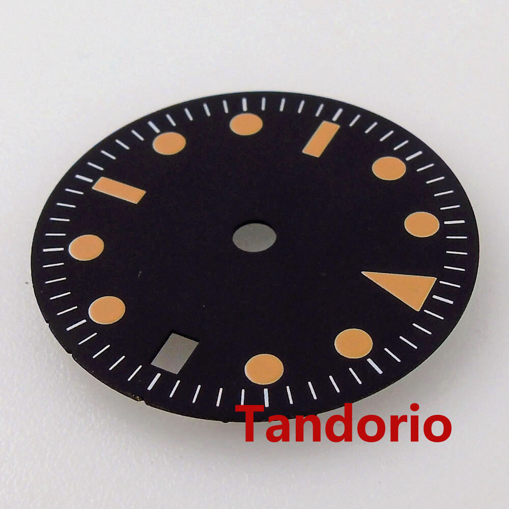 29mm Sterile Watch Dial Fit NH34A NH34 GMT Automatic Date Lume Snowflake Hand