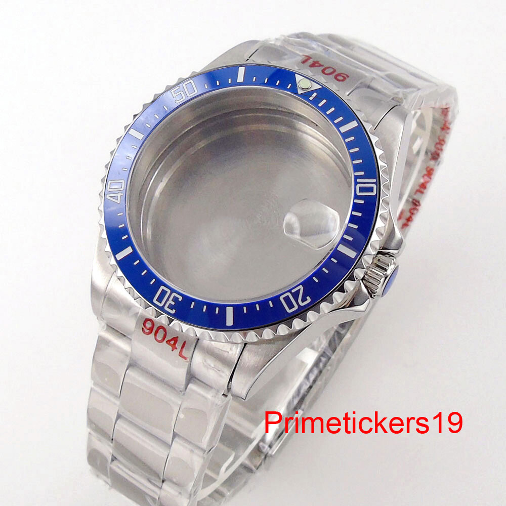 38mm/40mm Steel Watch Case Sapphire Rotating Bezel Fit NH35 NH36 ETA2824 PT5000