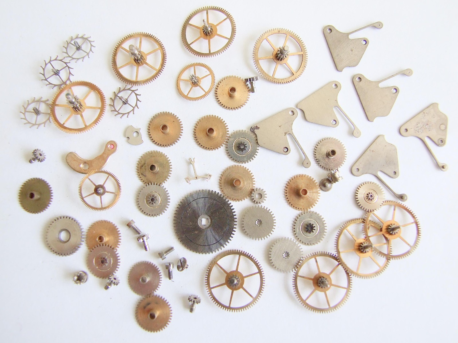 Watchmakers lot of Unitas 283. 16 1/2, 17 3/4 ligne watch parts. New old stock
