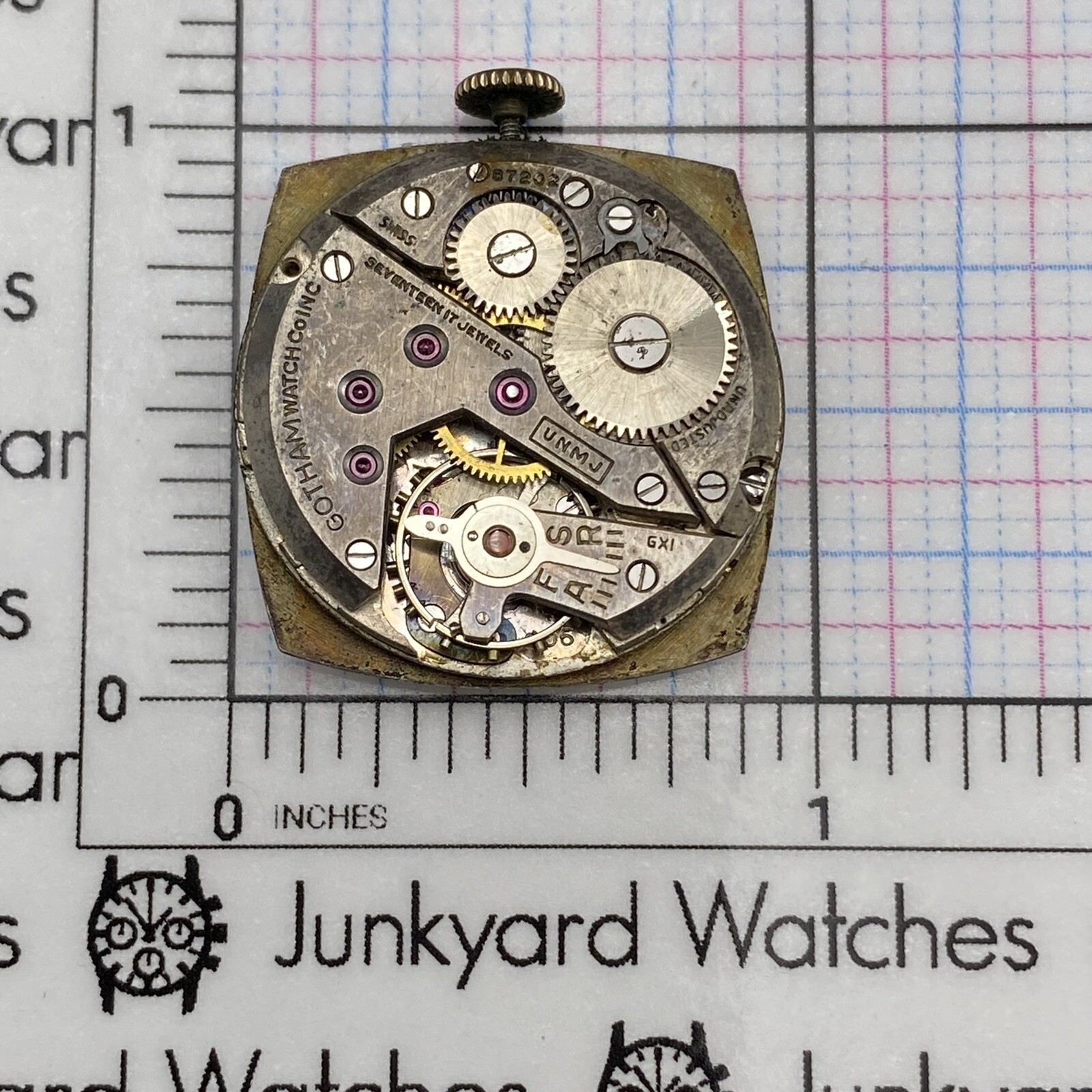 Gotham Watch Movement Repairs Parts Spares Watchmaker 17 Jewels Swiss UNMJ