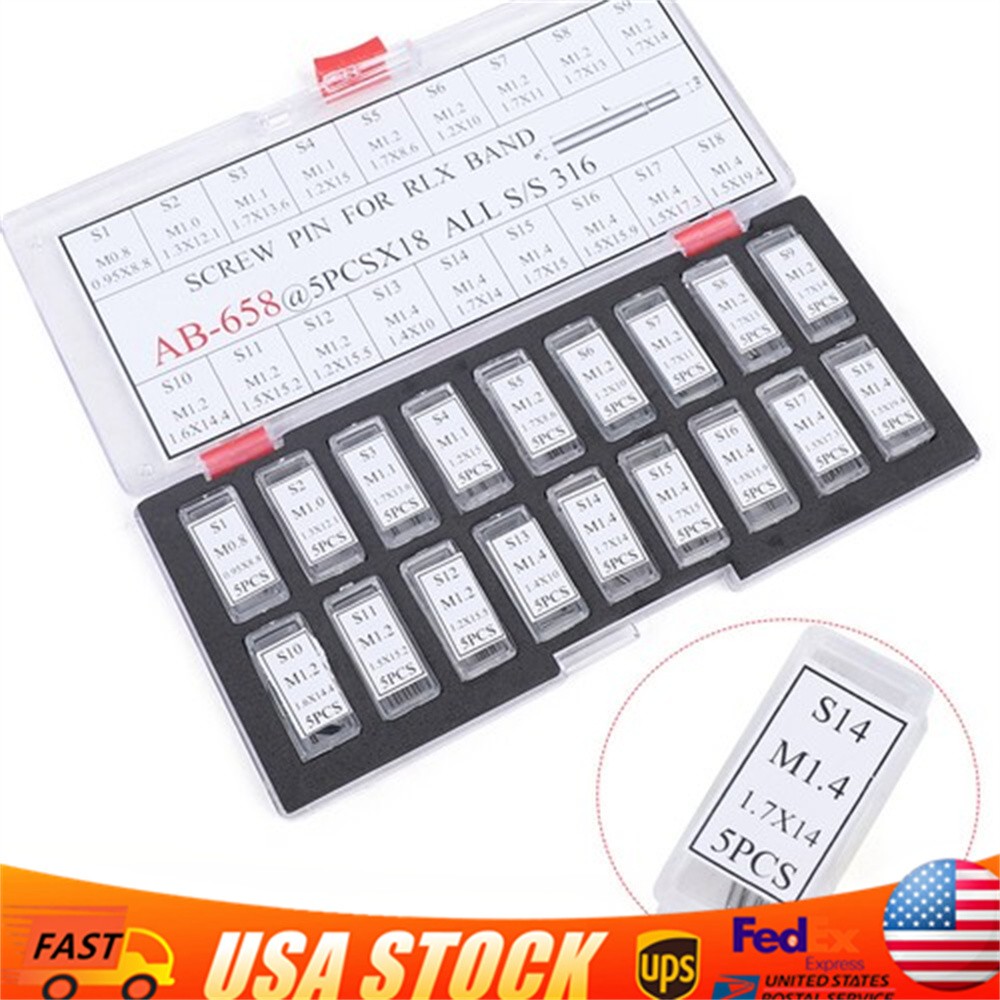 90 SCREW PIN LINK FOR ROLEX WATCH BAND BRACELET ASSORTED SIZES STAINLESS STEEL