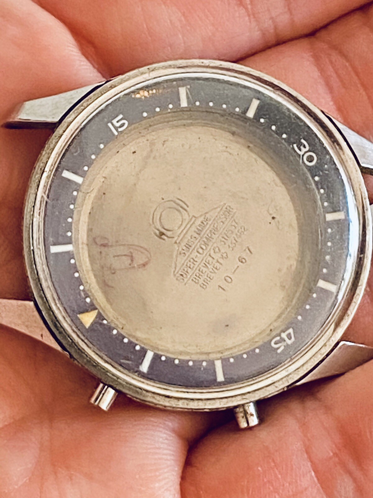 VINTAGE 36mm ETA Stainless Steel SUPERCOMPRESSOR DIVER SUMMIT 10-67 CASE