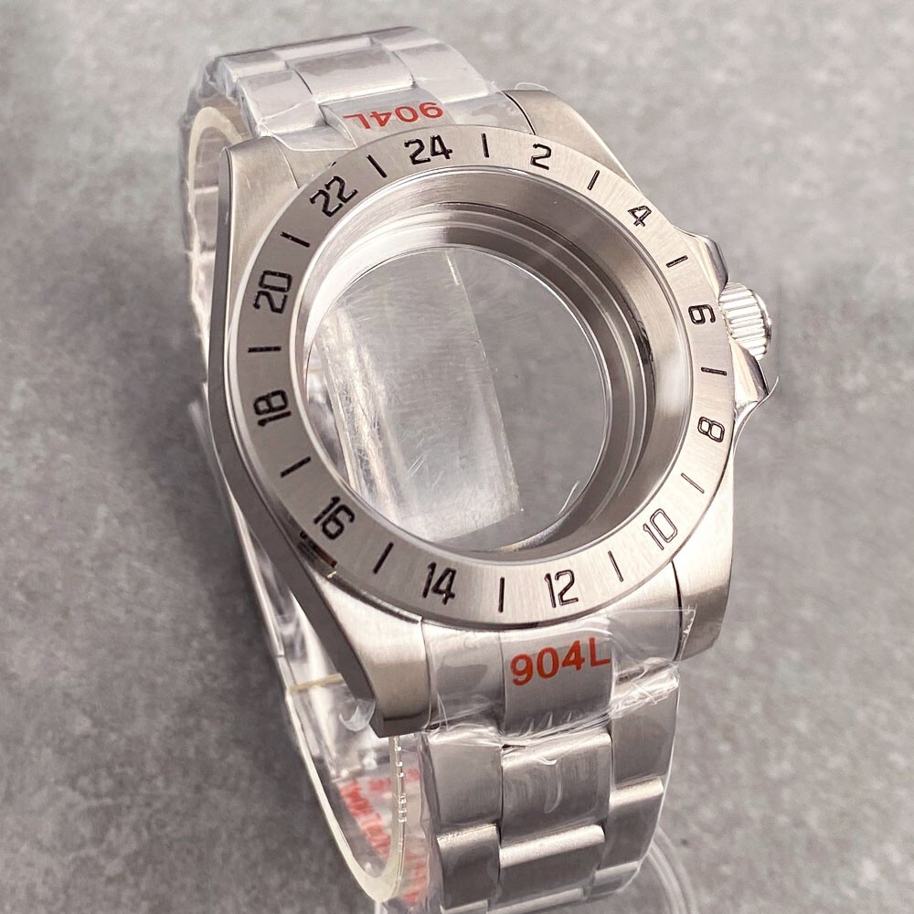 New 40mm Fidex Steel Bezel 20ATM Sapphire Glass Watch Case For Explorer II NH34A