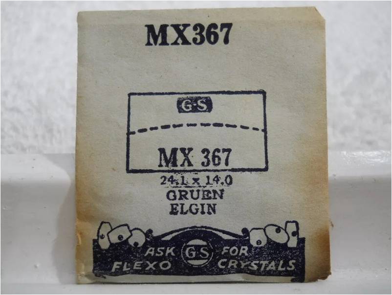 GS MX367 PMX367 Watch Crystal Fit Elgin Gruen Air Hawk Crest DeLuxe 24.1 x 14.0