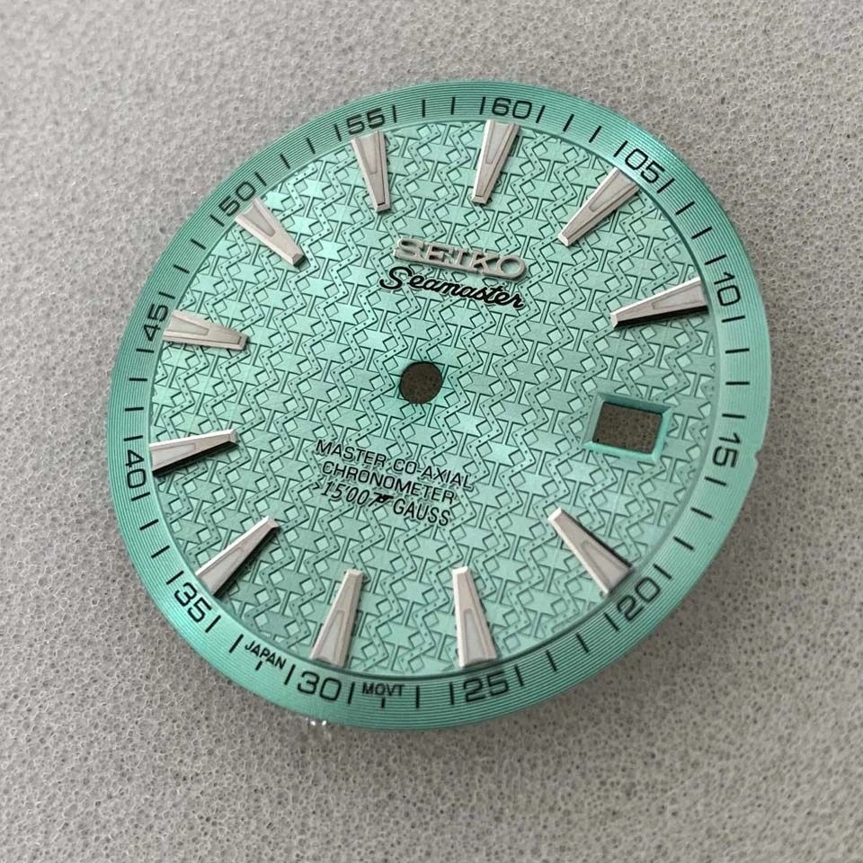 33.5mm Watch Dial Green Luminous Dial Watch Accessories for NH35/NH36 Movement