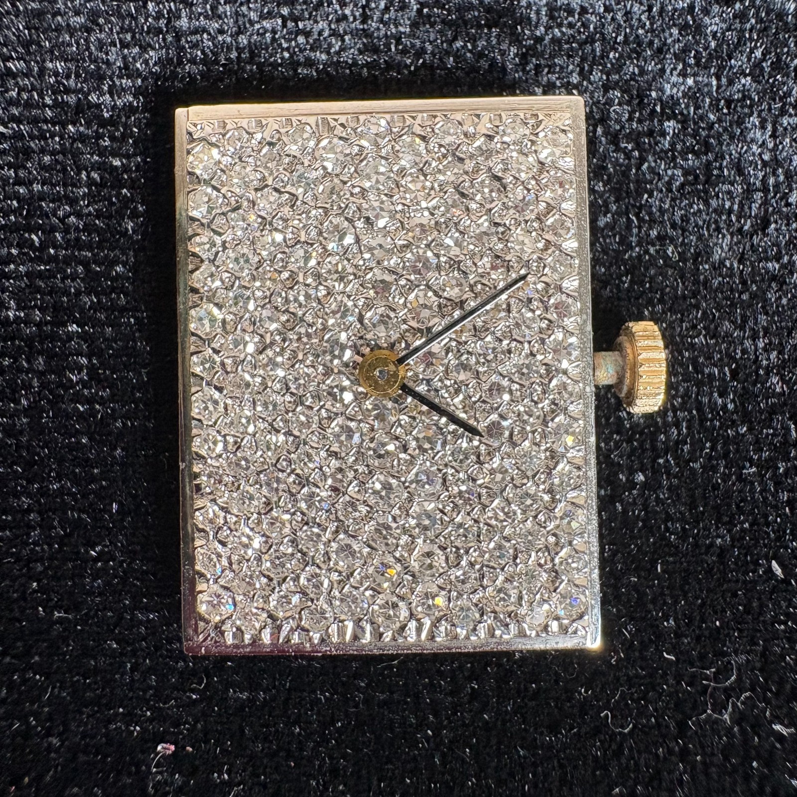 Vtg Omega 17 Jewel Unadjusted Manual Swiss Movement 130 Single Cut Diamonds