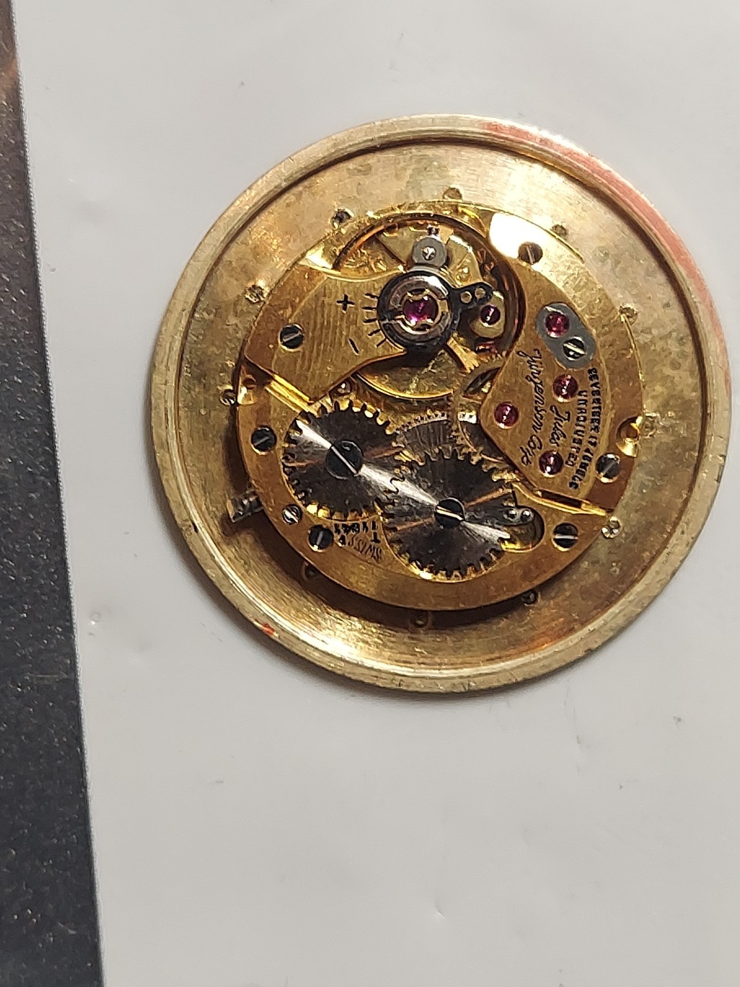 Jules Jurgensen W.Movement 14k Gold Yellow Dial With 12 Diamonds Mens Cal 2512