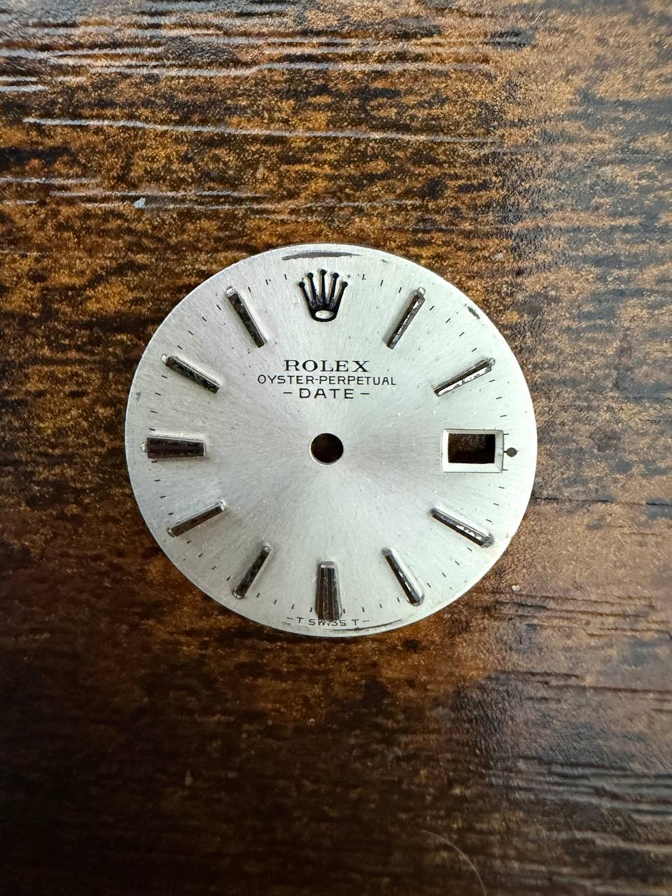 ROLEX LADIES OYSTER PERPETUAL DATE 6517 6516 6519 SILVER STICK DIAL USED COND
