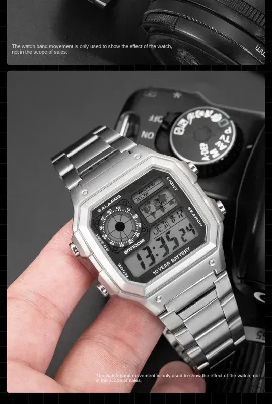 All Metal Watch Case for Ca.sio AE1200 3299 Silver Glass Waterproof Ring Genuine