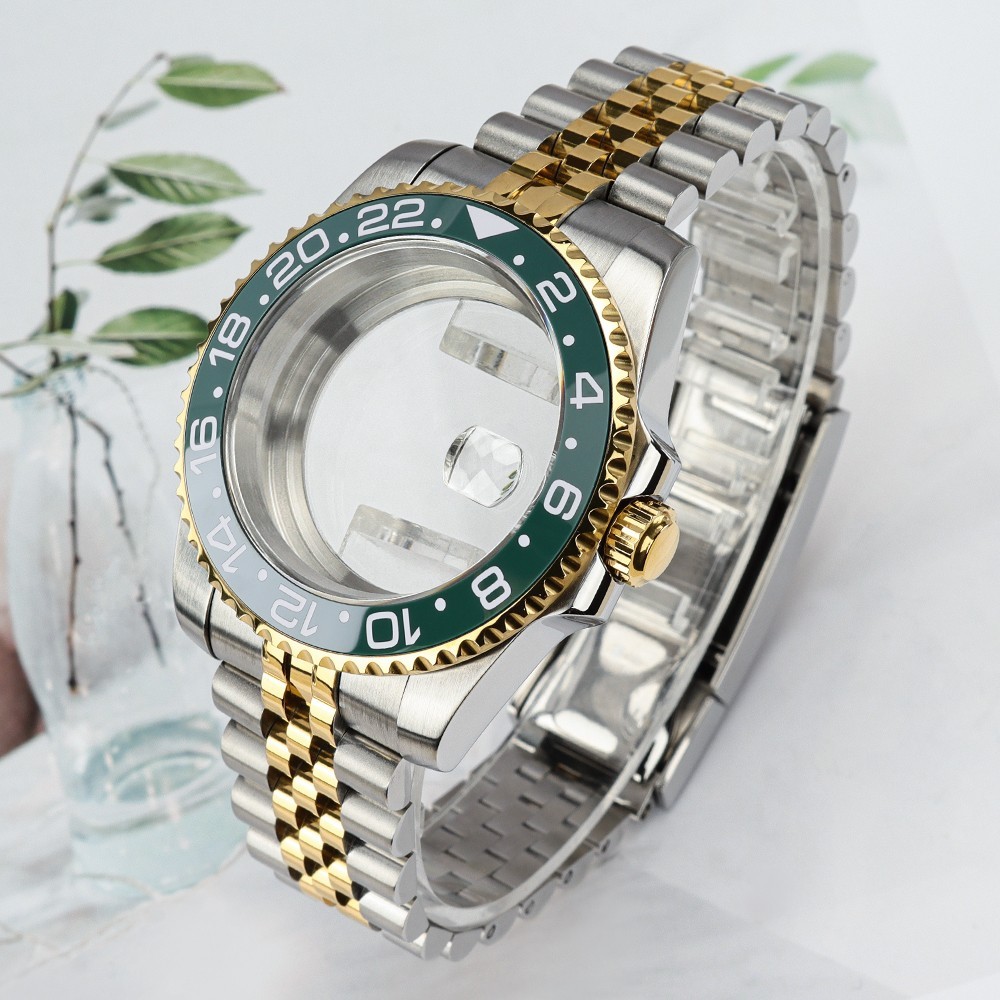 Sapphire Oyster Yacht 40mm Retro Watch Cases Bracelet 10ATM For Seiko NH35 NH38