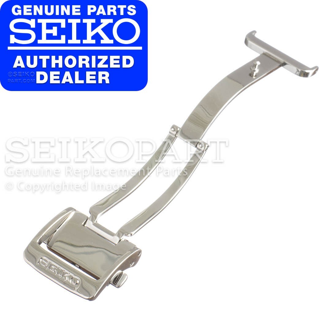Genuine Seiko Steel Deployant Clasp for Leather Watch Band Strap 18mm at Buckle