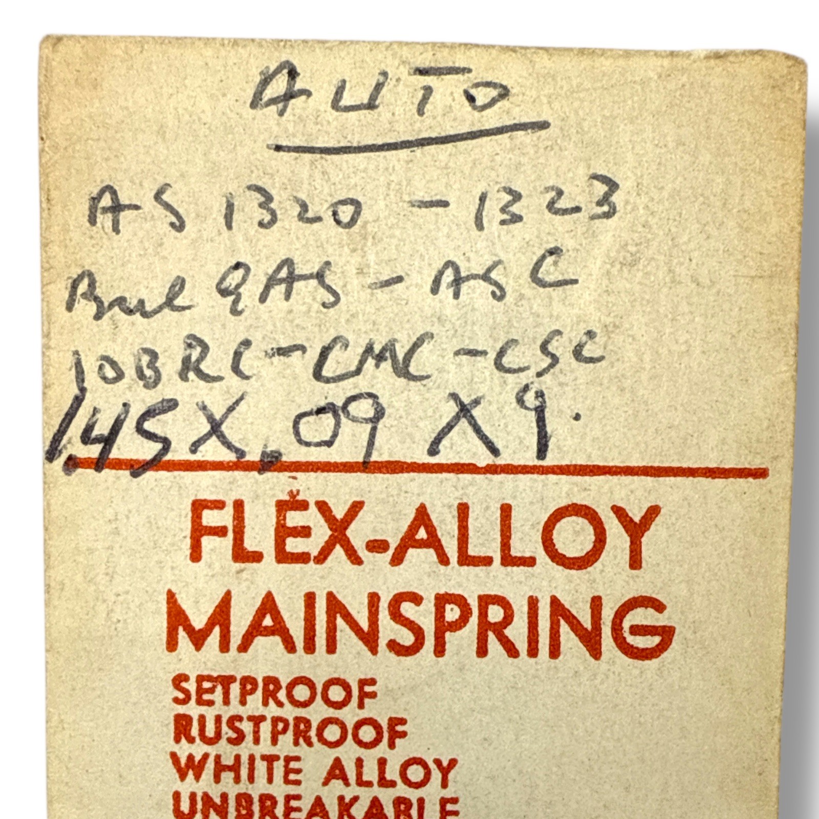 AS 1320 Mainspring Watch Part Flex-Alloy 1.45 x .09 x 9 Bulova 10BRC NOS Read!